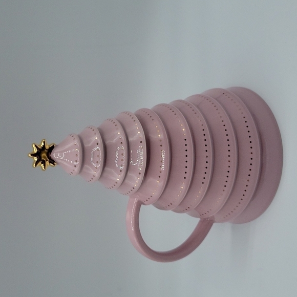 Starbucks Christmas tree Ceramic Mug pink 12 oz - Picture 2 of 7